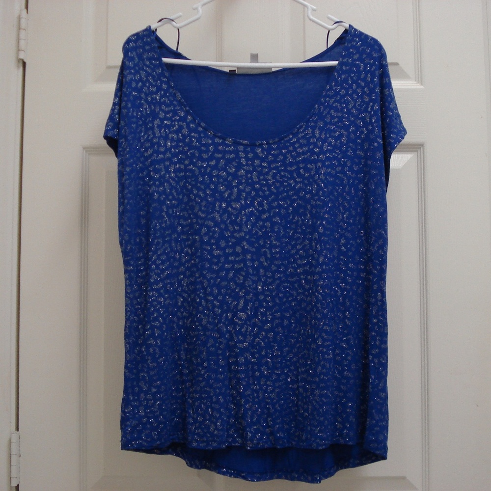 Jennifer Lopez Sleeveless Sparkly Top Size XL Blue